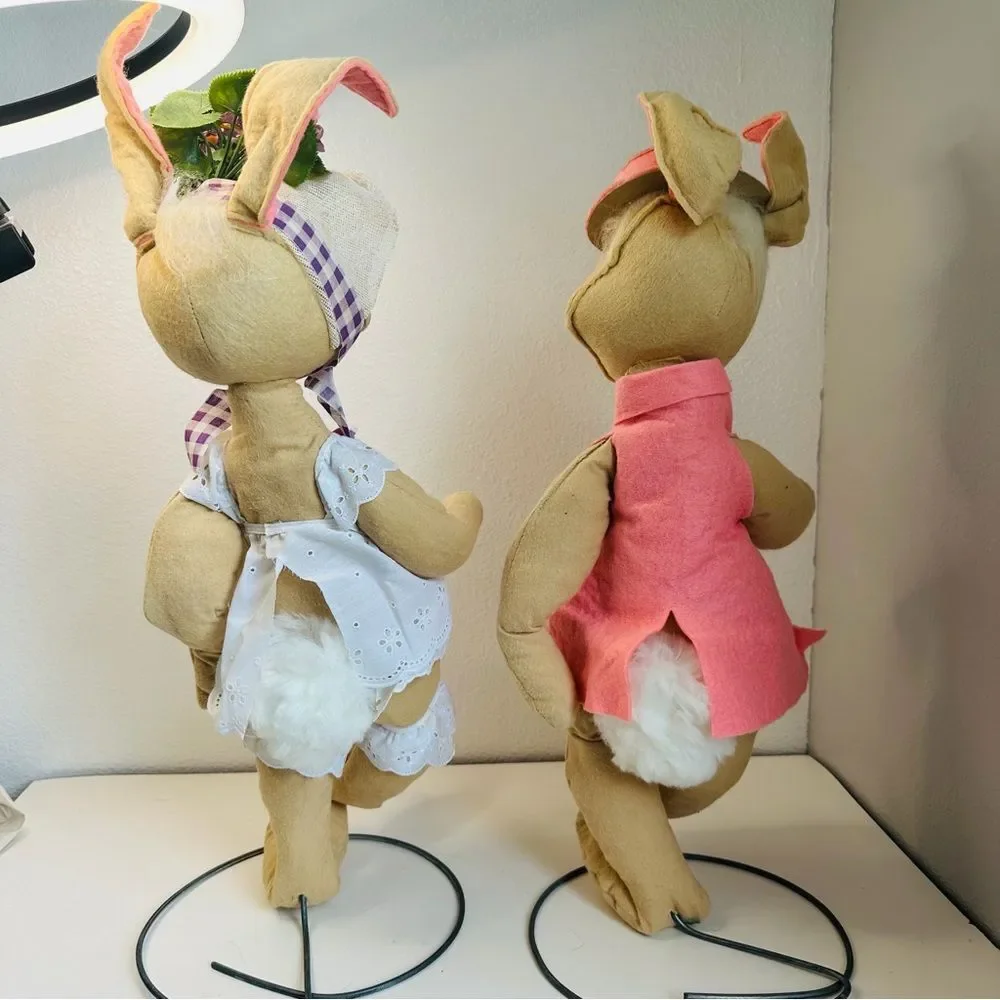 Annalee Vintage 1968 Easter Parade Boy Girl‎ Bunnies 21 “ Rabbits